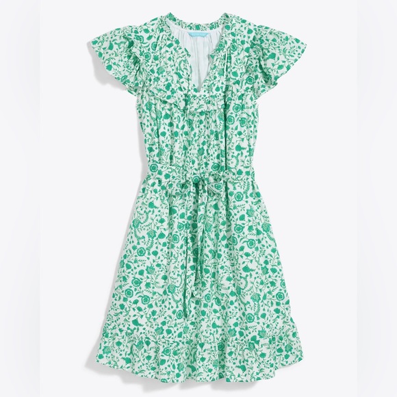 Draper James Dresses & Skirts - Draper James Flutter Sleeve Dress in Green Woodblock Floral, XL